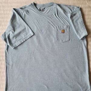 Carhartt Men's Light Blue Speckled Tee Size 2 XL